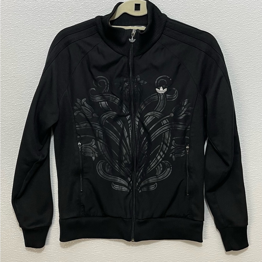adidas Black Jacket with Blue Logo Accent